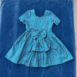 80s floral bow dress